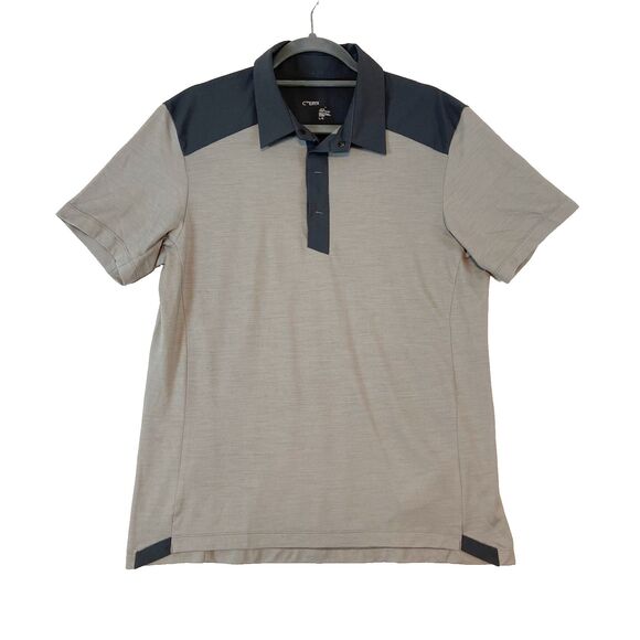 Arcteryx A2B Polo Shirt Mens L Gray Trim Fit Wool Blend Short Sleeve Lightweight - Picture 1 of 6